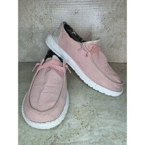 Hey Dude Wendy Guava Loafers Women Sz 7 Casual Comfort Active Pink Cheetah Shoes